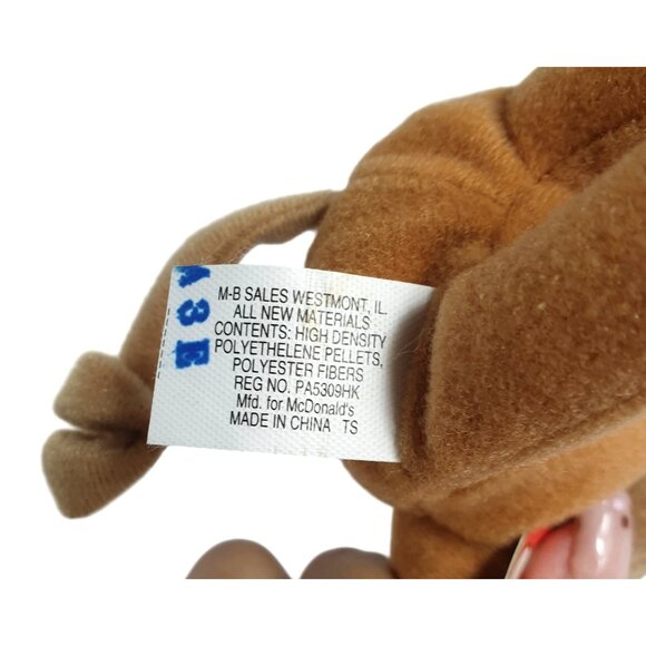 Ty Teenie Beanie Babies Monkey BONGO 5.5" Brown Plush Toy Collectible 1993 - Picture 4 of 7